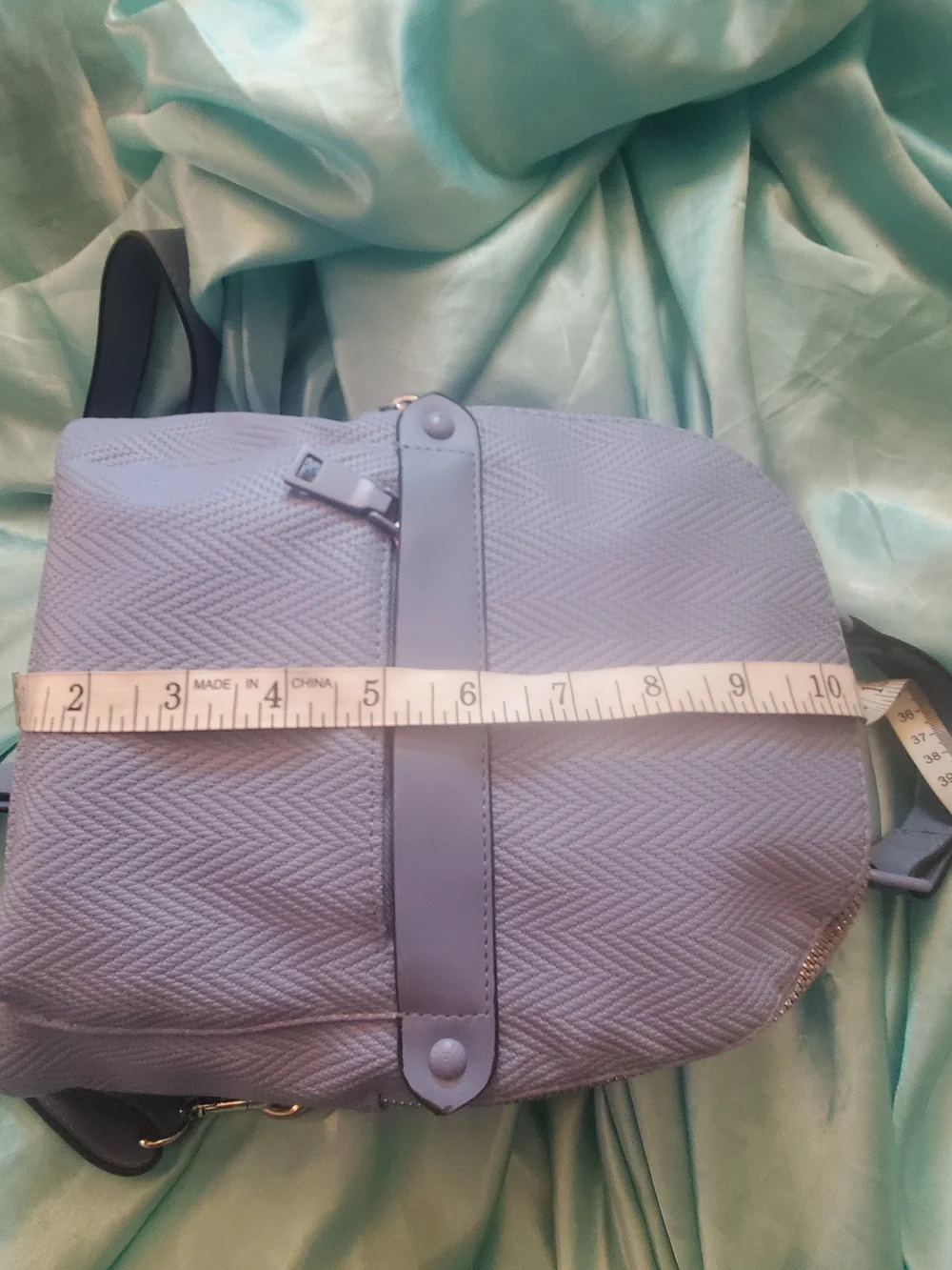 Steve Madden Light Blue Mini Backpack with Silver Hardware